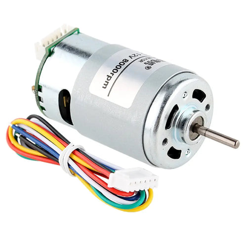 555 Size DC Motor with Encoder, 6V - 3900 RPM