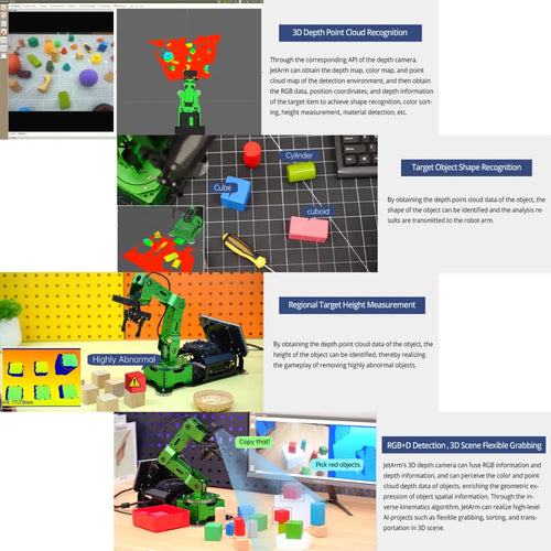 JetArm JETSON NANO Robot Arm ROS Open Source Vision Recognition Program Robot (Starter Kit, Monocular Camera)