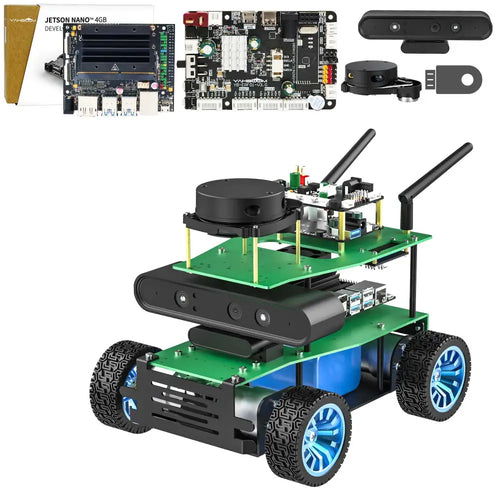 Yahboom ROSMASTER X1 AI Robot Jetson Nano Python Programmable Visual Recognition Mapping Navigation Radar Tracking(Basic Ver with NANO SUB Board)