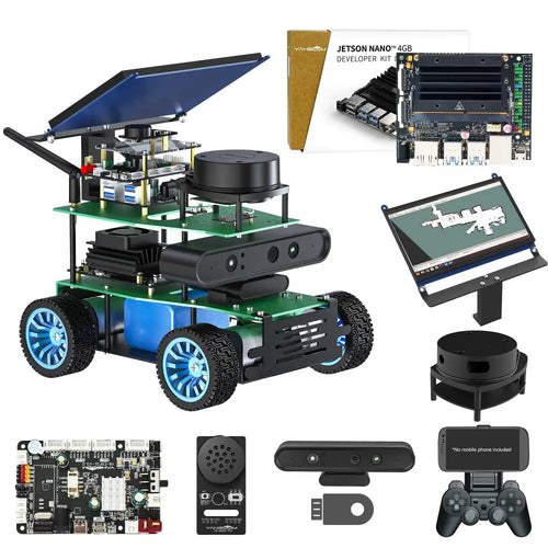 Yahboom ROSMASTER X1 AI Robot Jetson Nano Python Programmable Visual Recognition Mapping Navigation Radar Tracking(Superior Ver with NANO SUB Board)