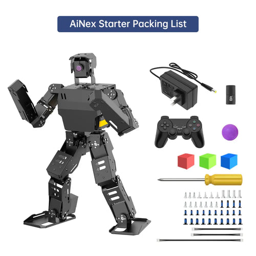 AiNex ROS Education AI Vision Humanoid Robot Powered by Raspberry Pi Inverse Kinematics Learning Teaching Kit (Starter Kit/ WIth Raspberry Pi 4B 8GB)