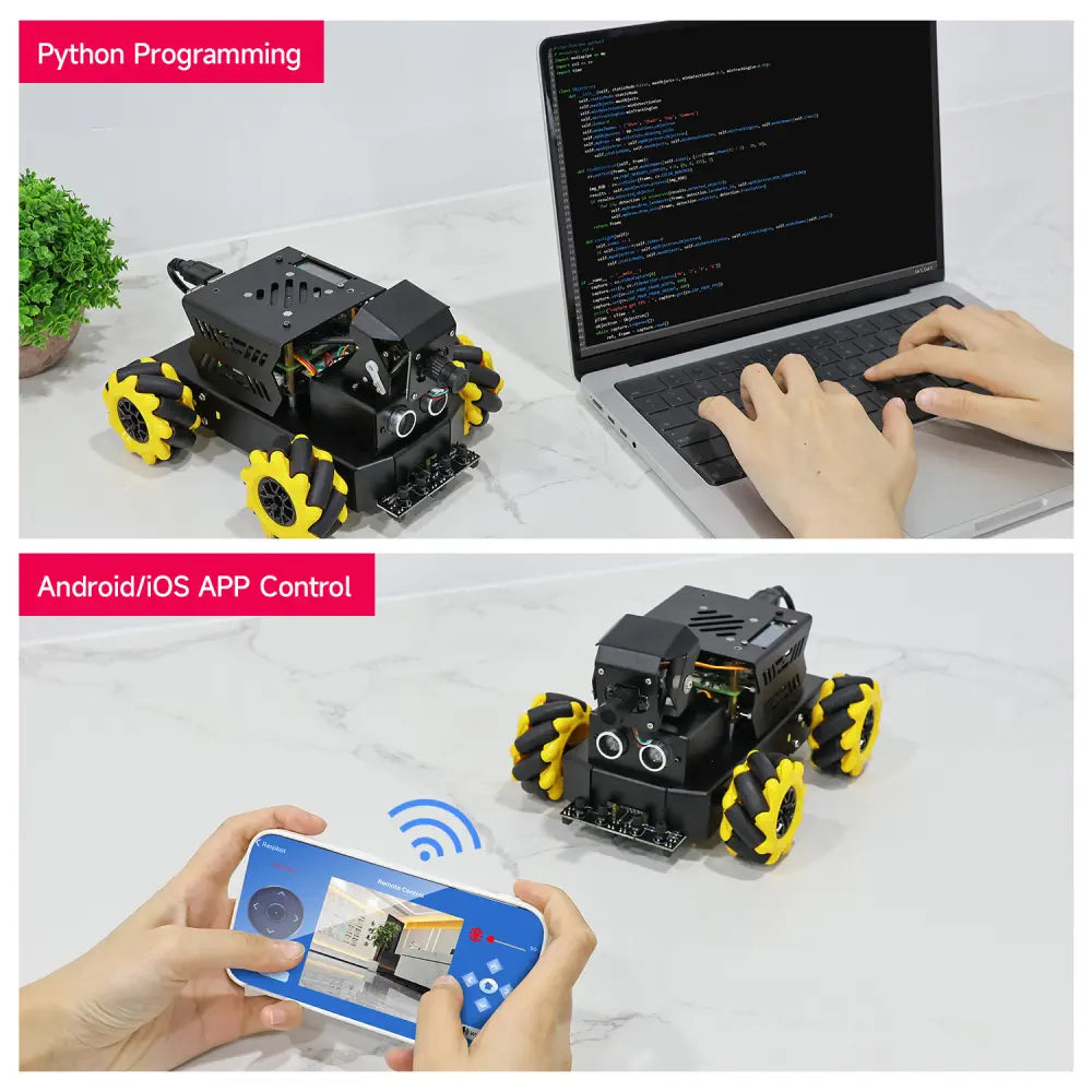 Yahboom AI Vision Robot Raspberry Pi 5 Car Support Python Progamming Open Source-Standard Version(RPi 4GB Board)