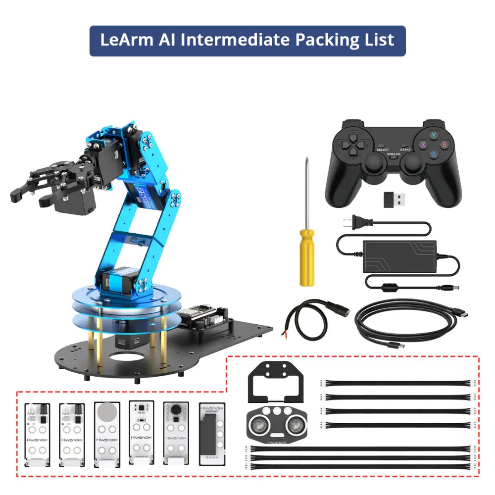 Hiwonder LeArm AI Desktop Robot Arm with AI Vision &amp; Voice Interaction, Support Arduino Programming &amp; Sensor Expansion (Intermediate Kit)