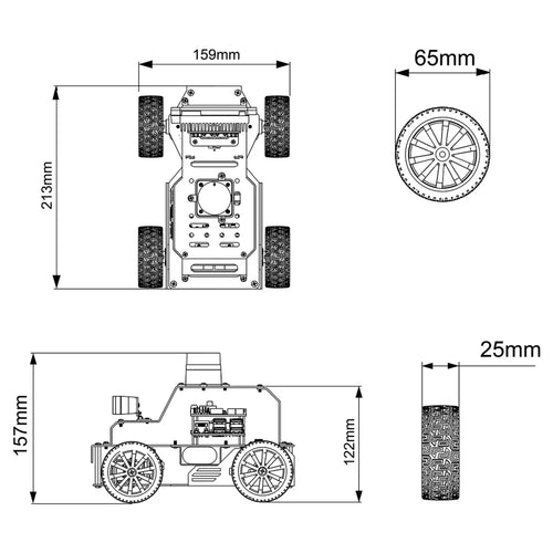 Hiwonder Raspberry Pi 5 Robot Car MentorPi A1 Ackermann Chassis ROS2 Support SLAM and Autonomous Driving (Monocular Camera without Raspberry Pi 5)