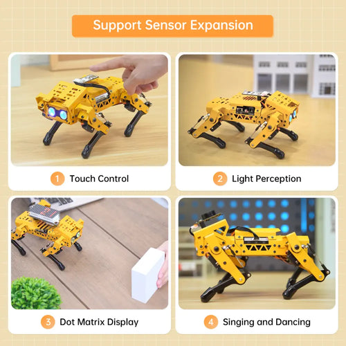 Hiwonder MechDog Pro Open-Source AI Robot Dog with Robot Arm, IoT, AI Voice &amp; Vision Interaction, Python, Arduino &amp; Scratch Programmable