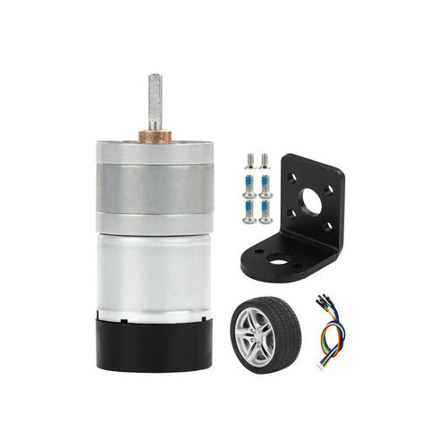 1PCS 310 DC Gear Motor with Encoder (Reduction ratio 1:20)--Motor+Bracket+Tire