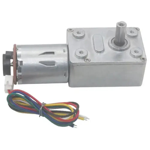 High Torque DC Worm Gear Motor w/ Encoder - 12V, 6RPM