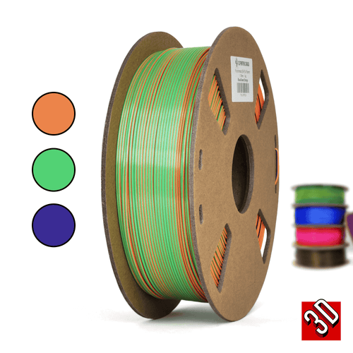 3D Printing Canada Blue/Green/Orange Polychromatic Tri-Colour Silk PLA Filament 1.75mm 1kg