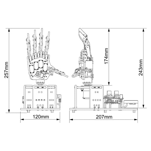 uHand UNO Open Source AI Bionic Robot Hand Support Somatosensory Control, Arduino Programming (Standard Kit)