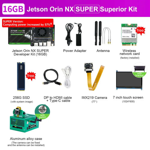 Yahboom Jetson Orin NX 16GB Super Development Kit Based On NVIDIA Core Module For ROS AI Deep Learning(Orin NX 16GB-Superior Kit)