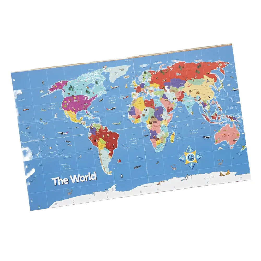 TTS World Outdoor &amp; Classroom Map - Bee-Bot &amp; Blue-Bot Compatible, Weather-Resistant Geography Wall / Floor Mat, Interactive Coding &amp; Spatial Learning, STEAM Education | 80×145 cm