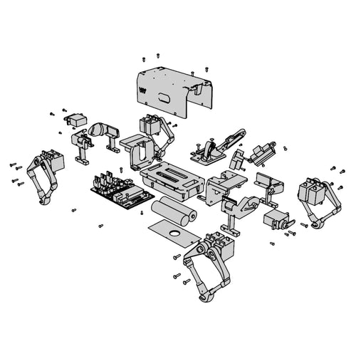 Walking Robot Lowrie 1.1 fully autonomous walking robot (Complete Construction Kit) with obstacle avoidance behavior