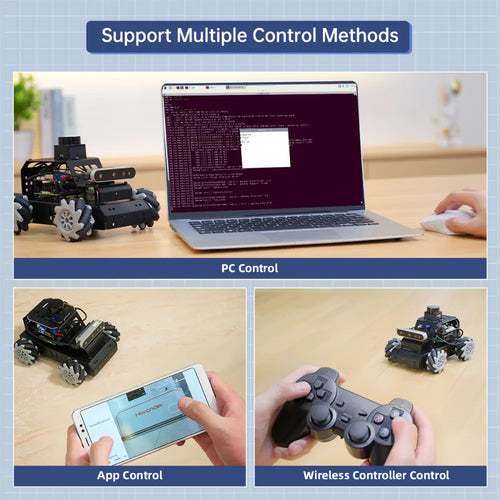 Hiwonder MentorPi M1 Raspberry Pi Robot Car – Mecanum wheel ROS2 Robot, with Large AI Model ChatGPT, SLAM and AI Vision and Voice Interaction (Advaned Kit with Raspberry Pi 5 4GB)