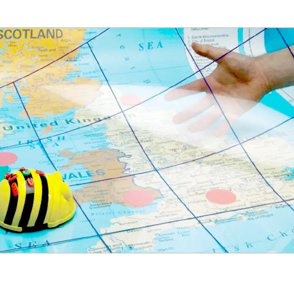 TTS Transparent Grid Mat 4x4 - Clear Coding Robot Playmat - Durable STEM Learning Tool - Supports Sequencing &amp; Computational Thinking | 60×60 cm