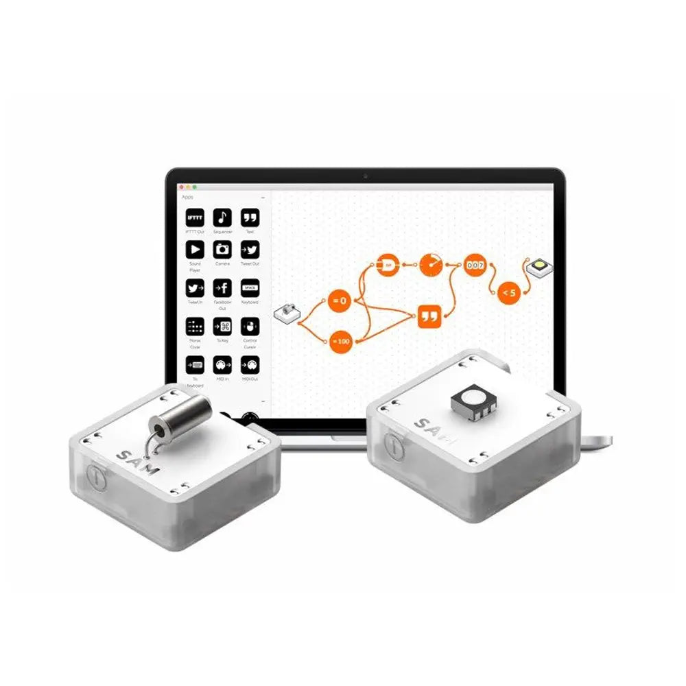 SAM Labs Alpha Kit Coding STEAM Robotics Kit - Bluetooth Sensor Motor Blocks Learning Set - Interactive STEM Coding Kit for Classroom &amp; Home Education | Ages 8+