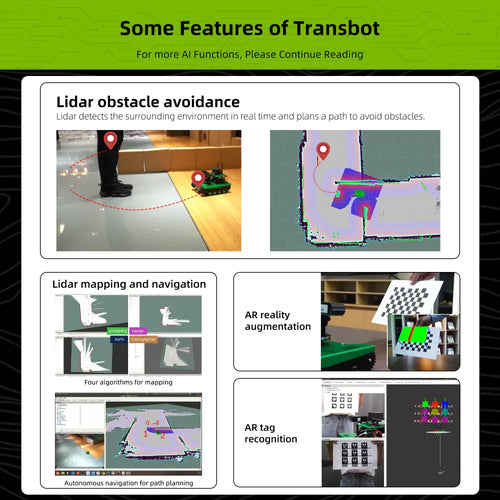 Yahboom Transbot ROS AI Robot for Jetson NANO 4GB with Depth Camera, Radar, Robotic Arm and 7 Inch Touch Screen(without Jetson NANO SUB board)