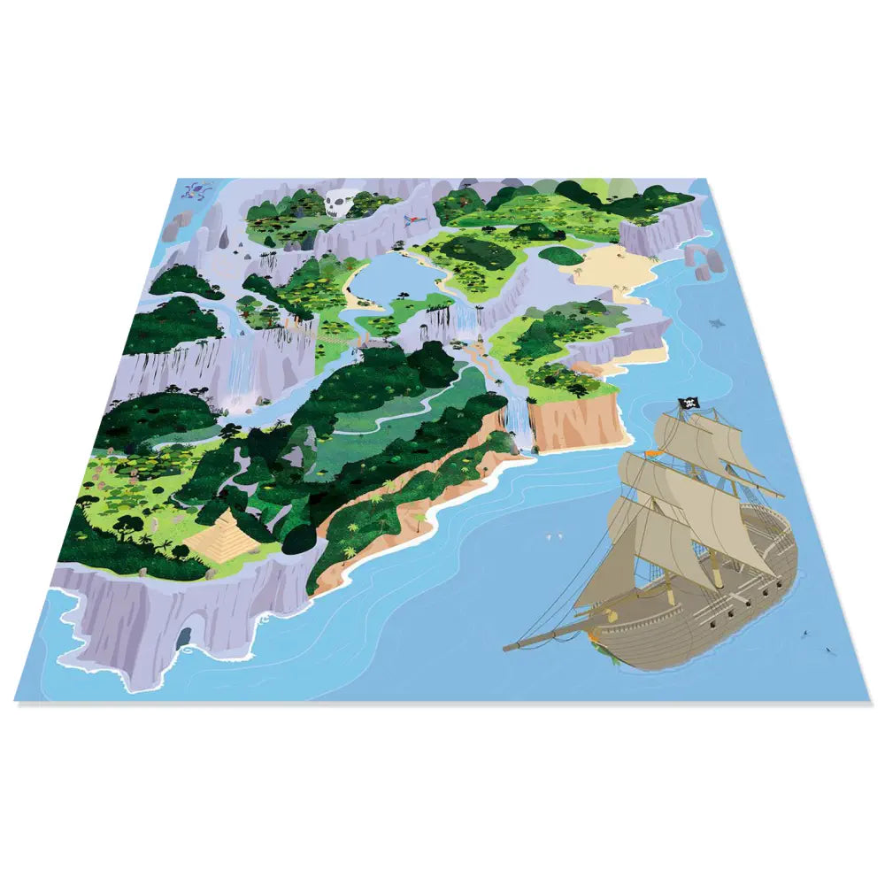 Treasure Island STEM Robot Mat 120×120cm - Coding &amp; STEM Play Mat - Educational Floor Activity Mat for Rugged Robot, Bee-Bot, Blue-Bot and TTS Robots - Sequencing and Programming Learning for Kids