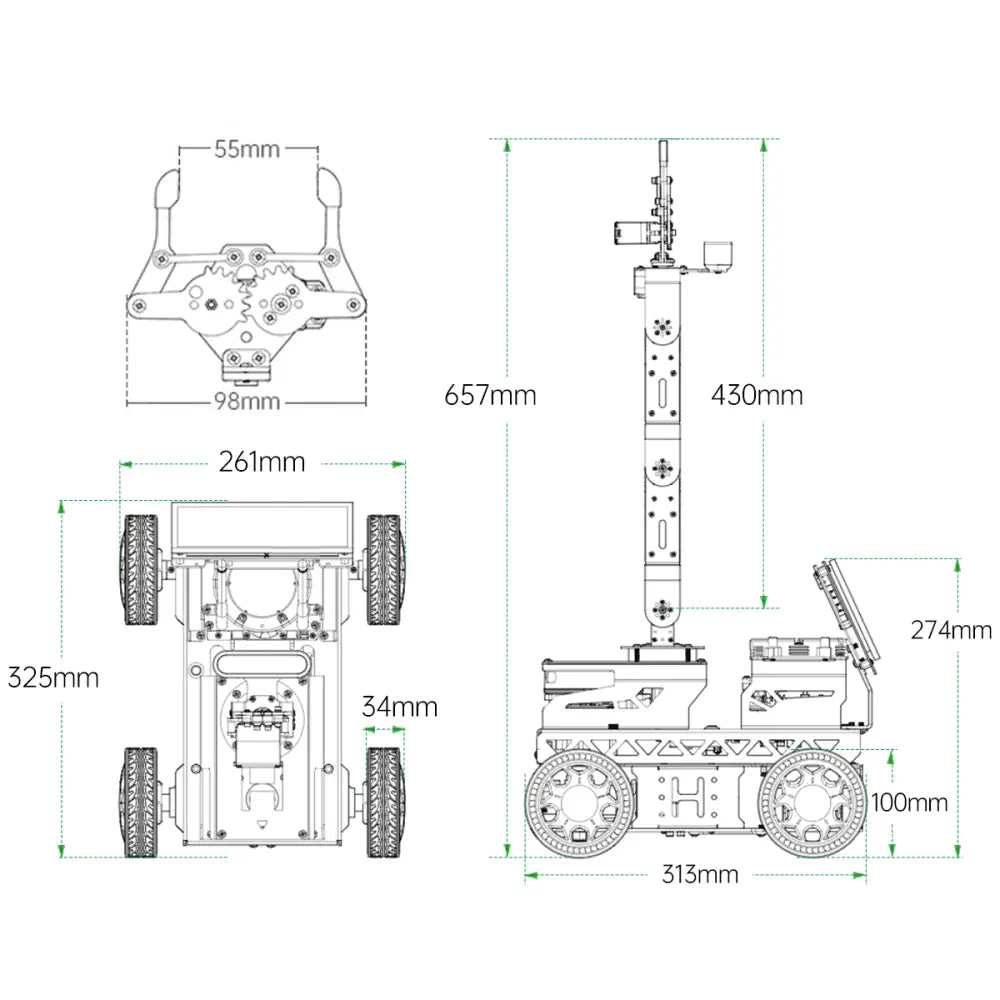 JetRover ROS Robot Car with Vision Robotic Arm Support SLAM Mapping/ Navigation (Developer Kit with Jetson Nano 4GB, Ackerman Chassis, LiDAR A1)