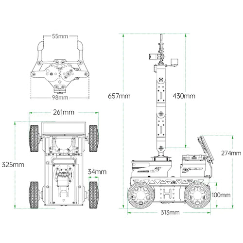 JetRover ROS Robot Car with Vision Robotic Arm Support SLAM Mapping/ Navigation (Developer Kit with Jetson Nano 4GB, Ackerman Chassis, LiDAR A1)