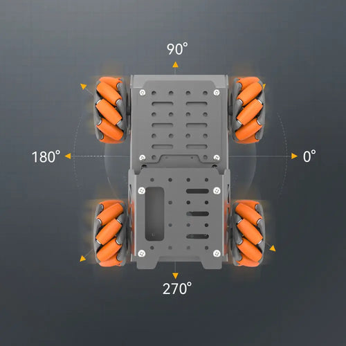 Hiwonder Mecanum Wheel Chassis Car Kit w/ TT Motor, Aluminum Alloy Frame, Smart Car Kit for DIY Robot Car