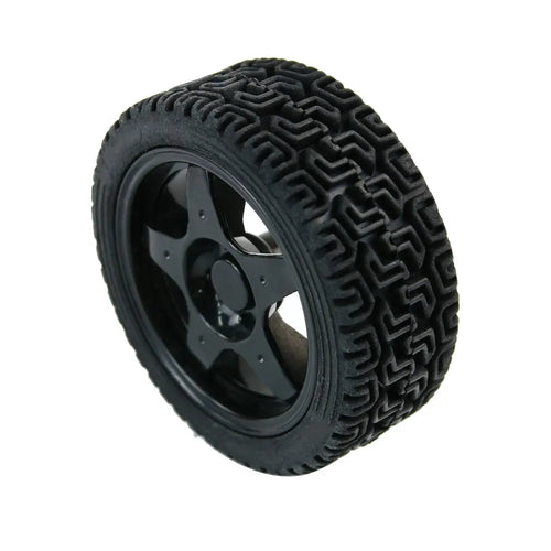 Yahboom 65mm Rubber Wheel Tire Compatible with TT Motor for Smart Car--Black(Better friction)