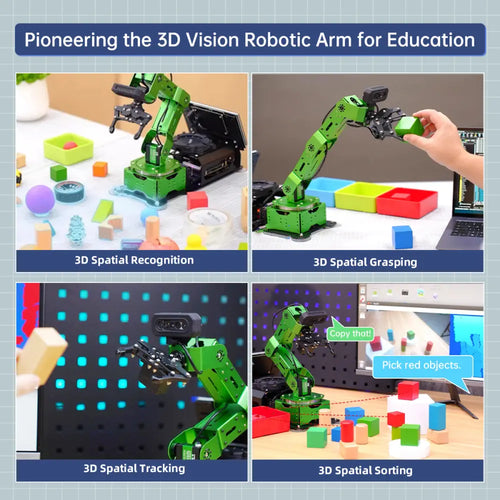 Hiwonder JetArm Pro ROS1 ROS2 3D Vision Robot, with Multimodal AI Model (ChatGPT), AI Voice and Vision Interaction ( Ultimate Kit/Jetson Orin Nano 8GB/Mecanum Chassis)