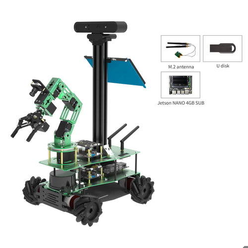 Yahboom Rosmaster X3 Plus 6-DOF Robotic Arm with AI Vision and Voice Control, Suitable for Adult DIY Projects (With Jetson Nano SUB Board)
