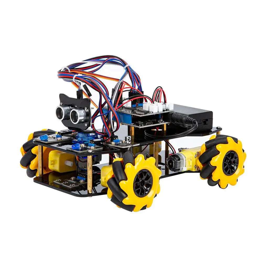 ACEBOTT QD001 ESP32 Smart Robot Car Kit – 4WD Mecanum, IR &amp; App Control, STEM Coding Kit for Arduino Beginners for Ages 8+