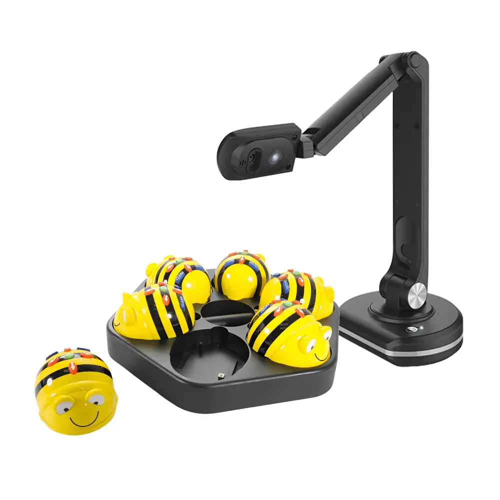 TTS Bee Bots Coding Robot Class Pack - See &amp; Say Version - STEM Educational Programmable Robots with Audio Recording, 200 Step Memory &amp; Free Joyusing V500S Document Camera - Classroom Kit