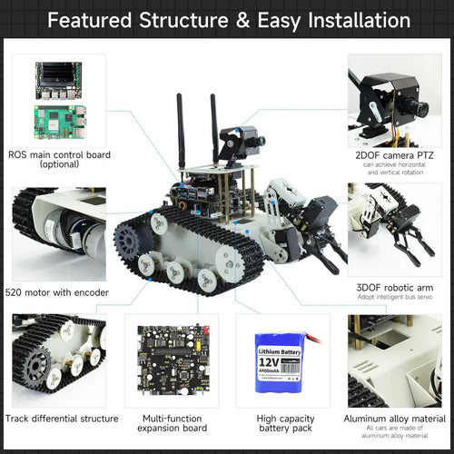 Transbot SE ROS Robot, Python Programming, HD Camera for Jetson NANO (w/ Board)