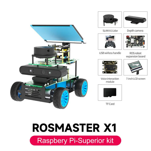 Yahboom ROSMASTER X1 AI Robot RaspberryPi 5 Python Programmable Visual Recognition Mapping Navigation Radar Tracking(Superior Ver No RPi 5 Board)