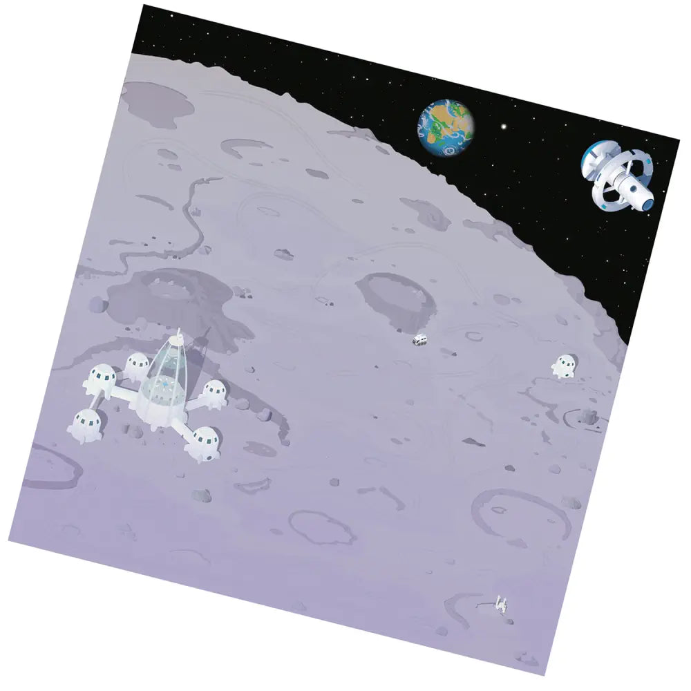 TTS Lunar Mat for Tuff-Bot Rugged Robot - Space Themed Coding Play - STEM Programming Challenges - Interactive Floor Robot Learning Activities - Fun Educational Play for Kids | 120x120 cm