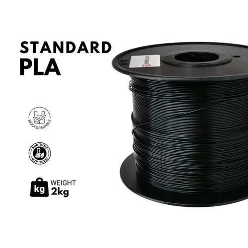 Black Standard PLA Filament - 1.75mm, 2kg