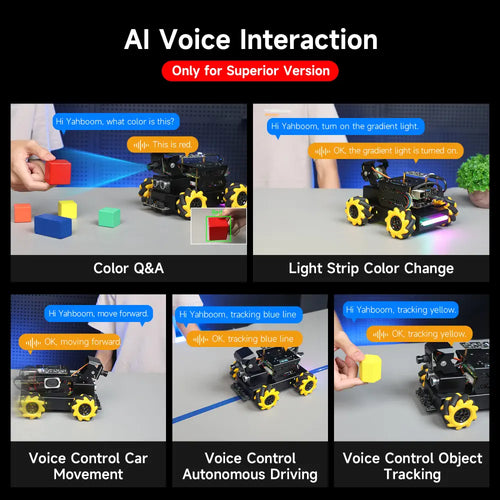 Yahboom AI Vision Robot Raspberry Pi 5 Car Support Python Progamming Open Source-Superior Version((RPi5 16GB Board))