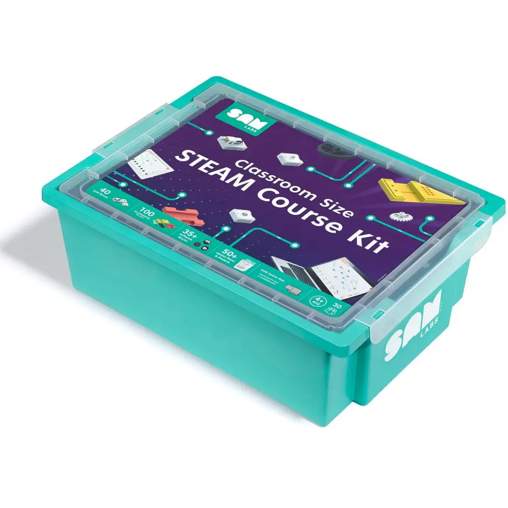 SAM Labs STEAM Course Kit - Wireless Bluetooth Coding Blocks, Motors Sensor Light System - Classroom Robotics Learning Kit with SAM Space App &amp; LEGO Compatible Parts for Schools | Classroom Set