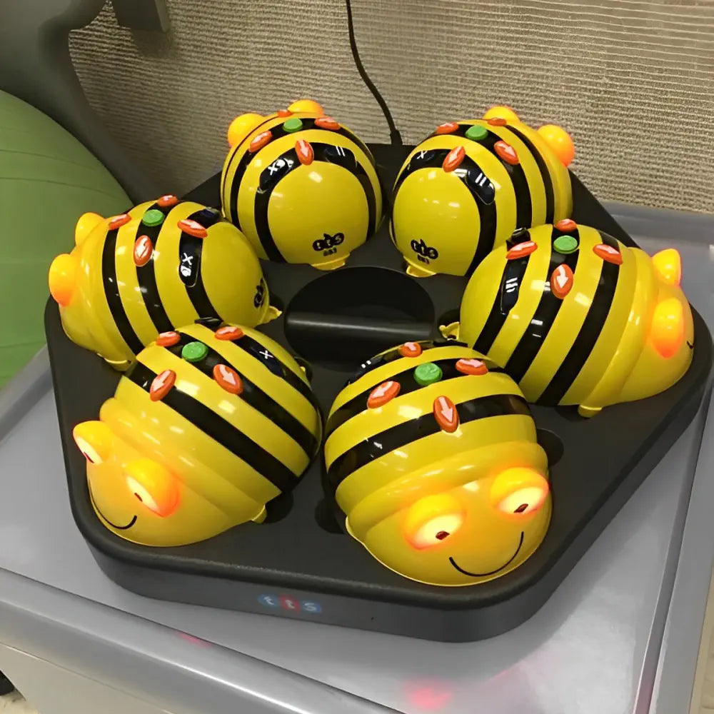 TTS 18 Bee-Bot Programmable Floor Robots See &amp; Say Version with FREE 3 Docking Stations &amp; USB Cable - STEM Coding Robotics Kit for Classroom Learning | Age 3+