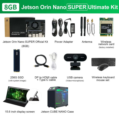 Official Original Jetson Orin NANO 8GB SUPER Development Board for AI Deep Learning-- Ultimate Kit