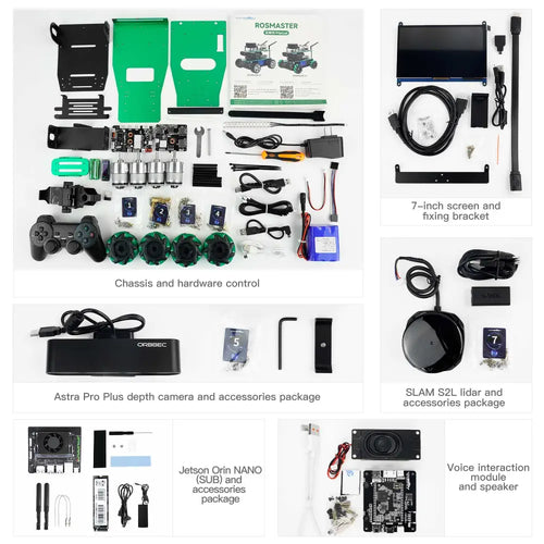 Yahboom ROSMASTER X3 ROS2 Robot with Mecanum Wheel for Jetson Orin Nano Support SLAM Mapping/ Navigation/ Python Car Project Research(Ultimate Kit）