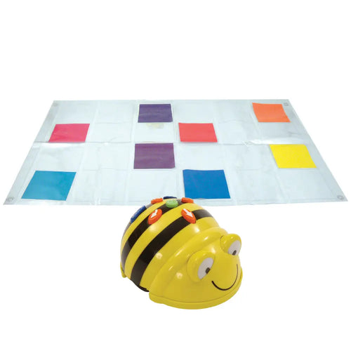 TTS Bee-Bot Programmable Robot with Transparent Pocket Mat 4x6  - See &amp; Say Version - Educational STEM Learning Coding Robotics for Kids Age 3+