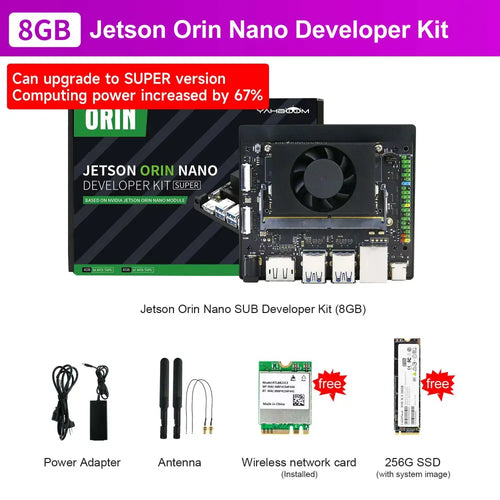 Jetson Orin NANO SUPER Developer Kit SUB with 8GB RAM Based On NVIDIA Core Module for AI Deep Learning(Developer Kit)