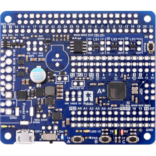 A-Star 32U4 Robot Controller LV w/ Raspberry Pi Bridge (SMT Components Only)