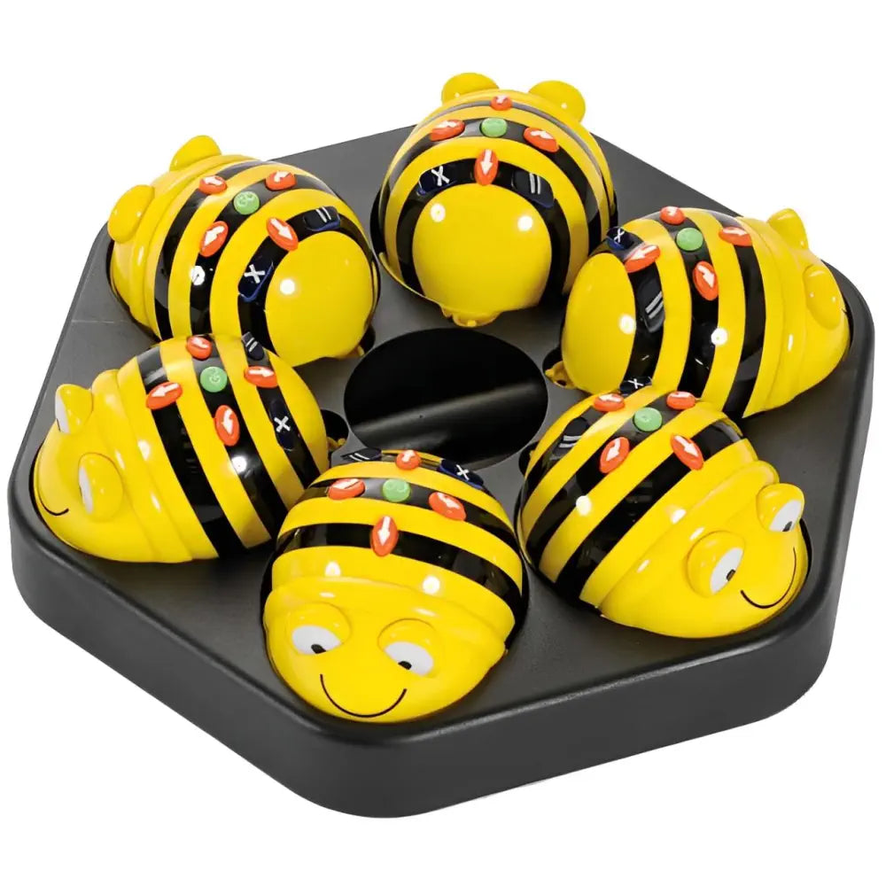 TTS 18 Bee-Bot Programmable Floor Robots See &amp; Say Version with FREE 3 Docking Stations &amp; USB Cable - STEM Coding Robotics Kit for Classroom Learning | Age 3+