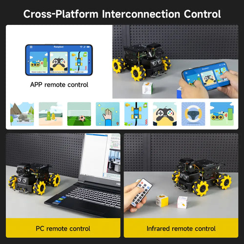 Yahboom AI Vision Robot Raspberry Pi 5 Car with 2DOF HD Camera Support Python Progamming Open Source DIY Robot Kit for 16+ Teens(With RPi 4G Board)