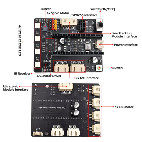 Adeept 4WD Omni-Directional Mecanum Wheels Robotic Car Kit for ESP32-S3