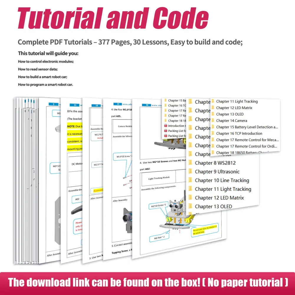 Adeept 4WD Smart Car Kit for Raspberry Pi 5/4B/3B/3B+ (w/o RPi) - RobotShop
