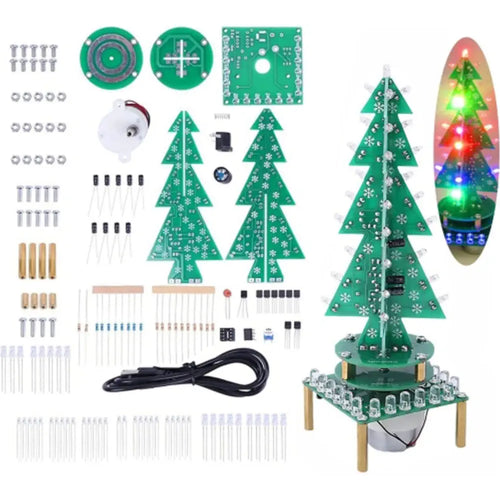 Adeept Colorful Rotating 3D RGB Christmas Xmas Tree LED DIY Soldering Kit