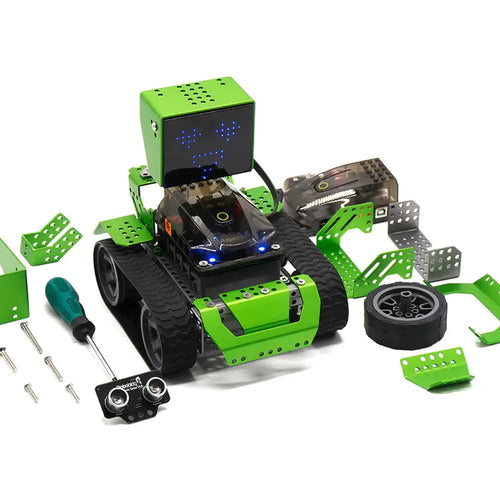 Robobloq Qoopers 6 in 1 Programming Robot Building Kit with Remote Control, LED Martrix, Ultrasonic Sensor for Scratch Arduino Python Learning, Coding Toy for Kids