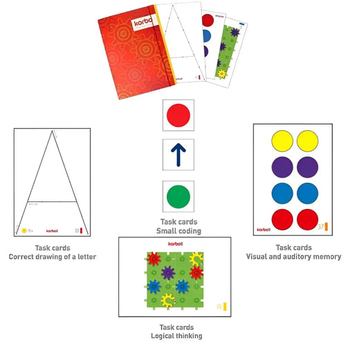 KORBO EDU +CONCEPT 450 Creative Blocks with Book &amp; Task Cards Educational STEAM Toys Works with Bee-Bot, Blue-Bot &amp; Loti-Bot Coding Toy Robots Classes