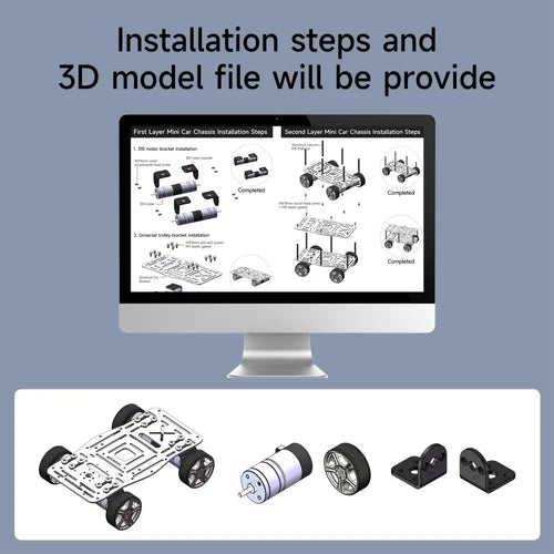 Yahboom Mini Robot Car Chassis, 310 Encoder Motor, Single Layer (EN Manual)