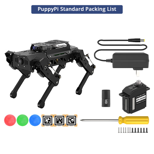 Hiwonder PuppyPi Quadruped Robot with AI Vision Powered by Raspberry Pi ROS Open Source Robot Dog (Standard Kit/ with Raspberry Pi 4B 4GB)